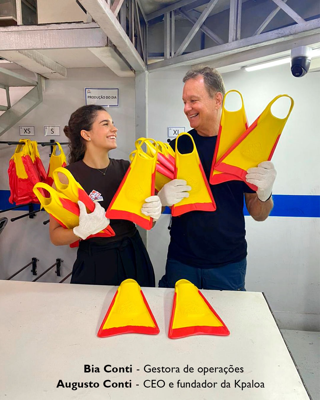 Bia Conti e Augusto Conti na produção da Kpaloa